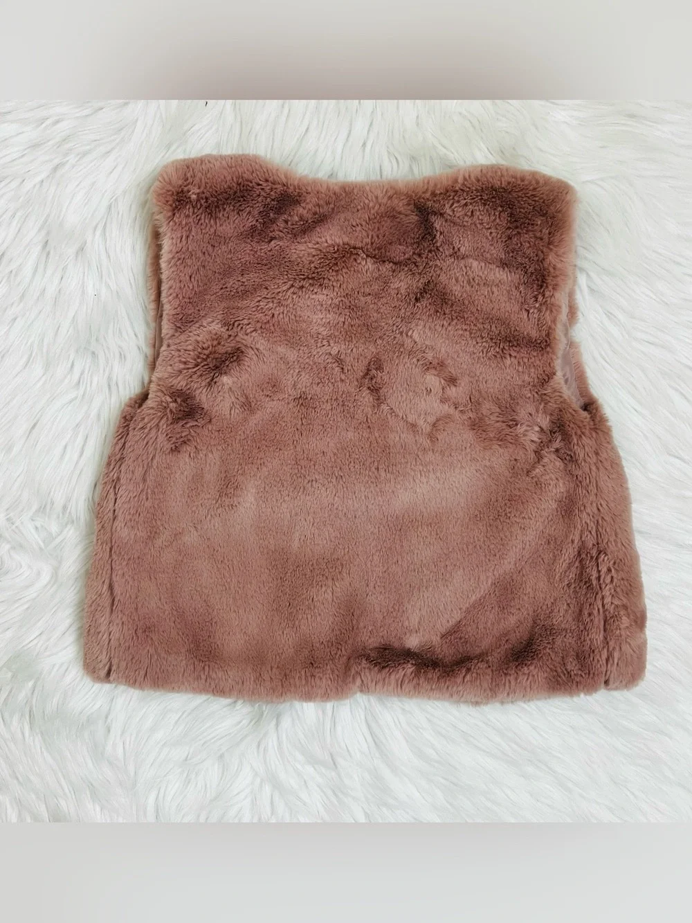 NWT! Girls Mauve Faux Fur Vest Sz 6X-7